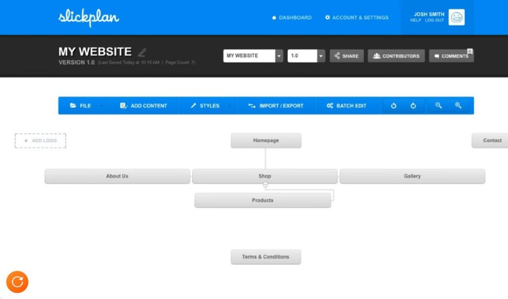 Die Sitemap für deine Website kannst du mit Slickplan erstellen