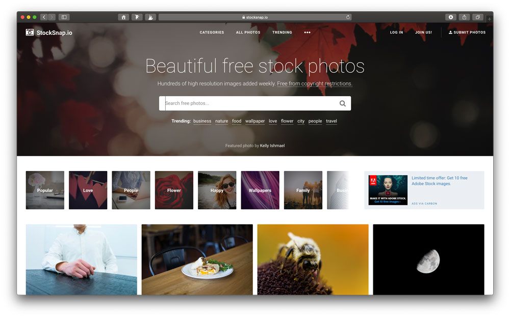 Hat viele gratis Bilder copyrightfrei im Angebot: StockSnap