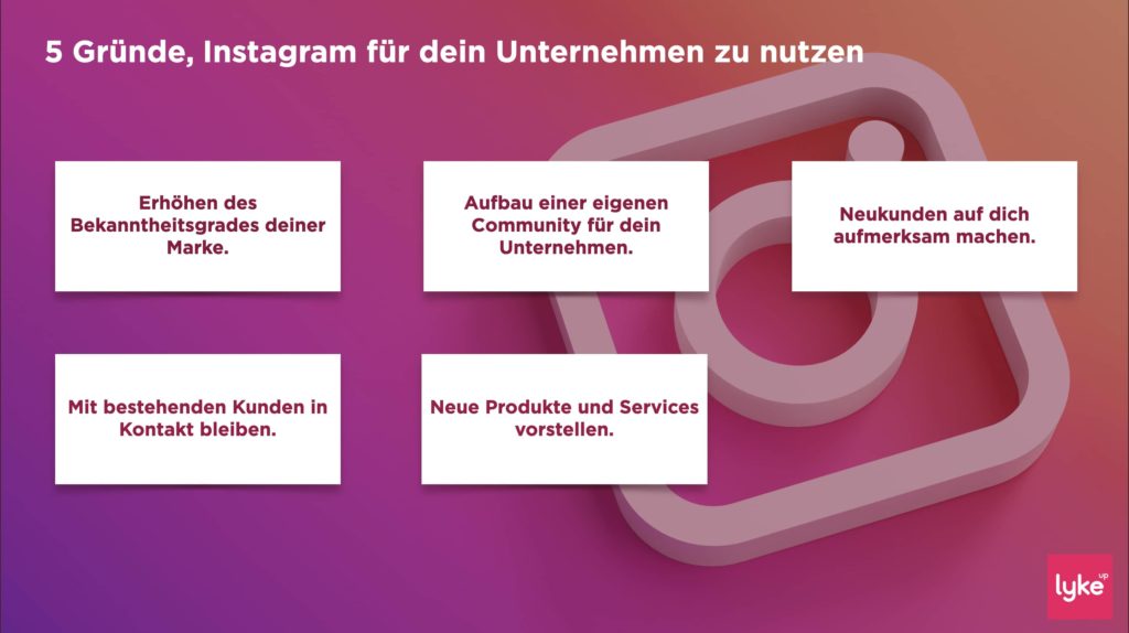 Die 5 wichtigsten Gründe für Unternehmen, ins Instagram Marketing einzusteigen.